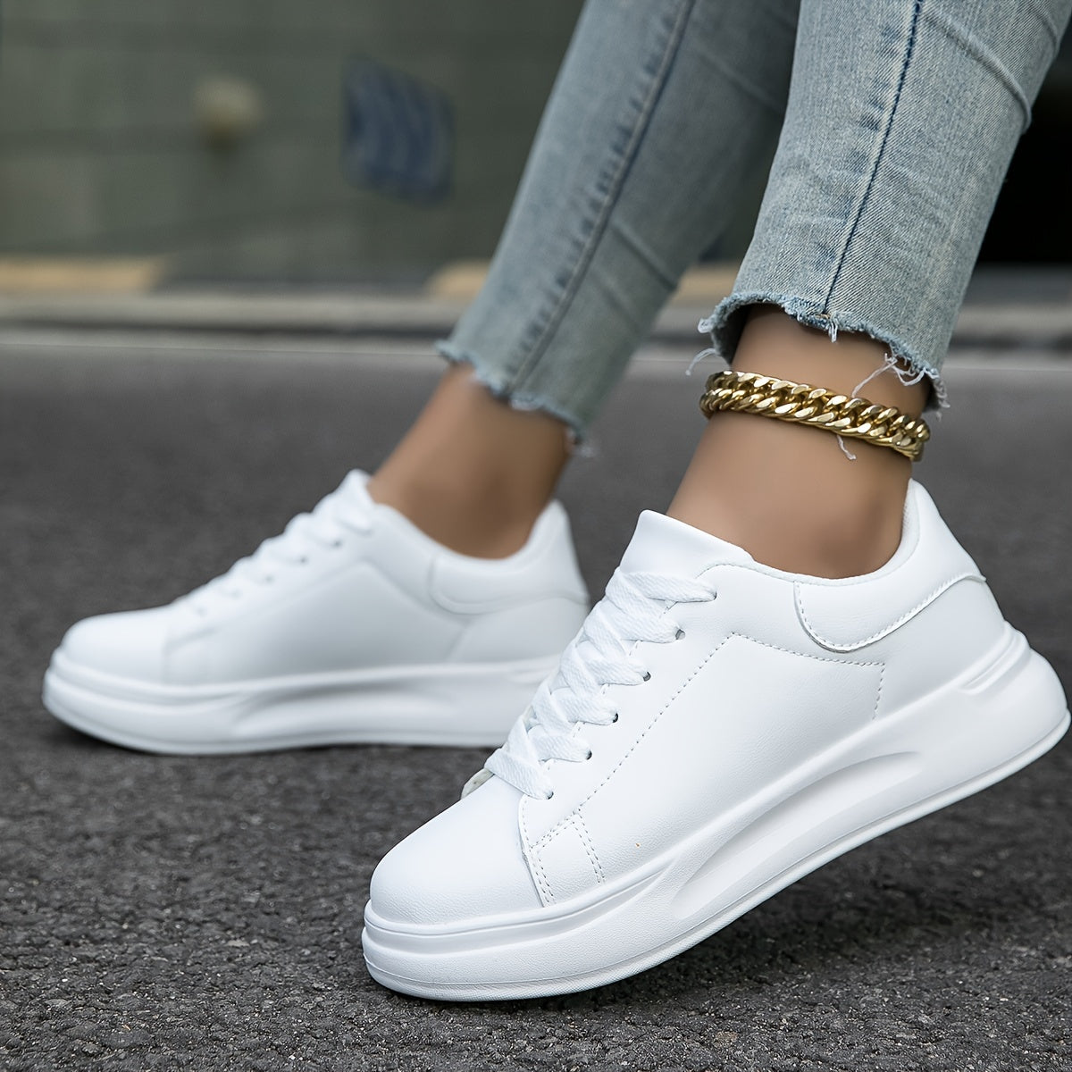 Layla - Zapatillas blancas para mujer para estilo diario