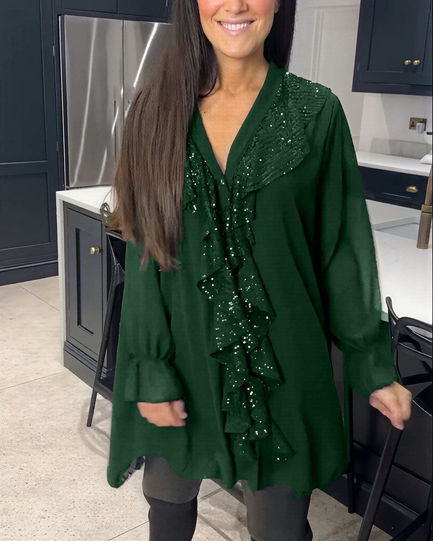 Aurora - Blusa larga con escote en forma de V