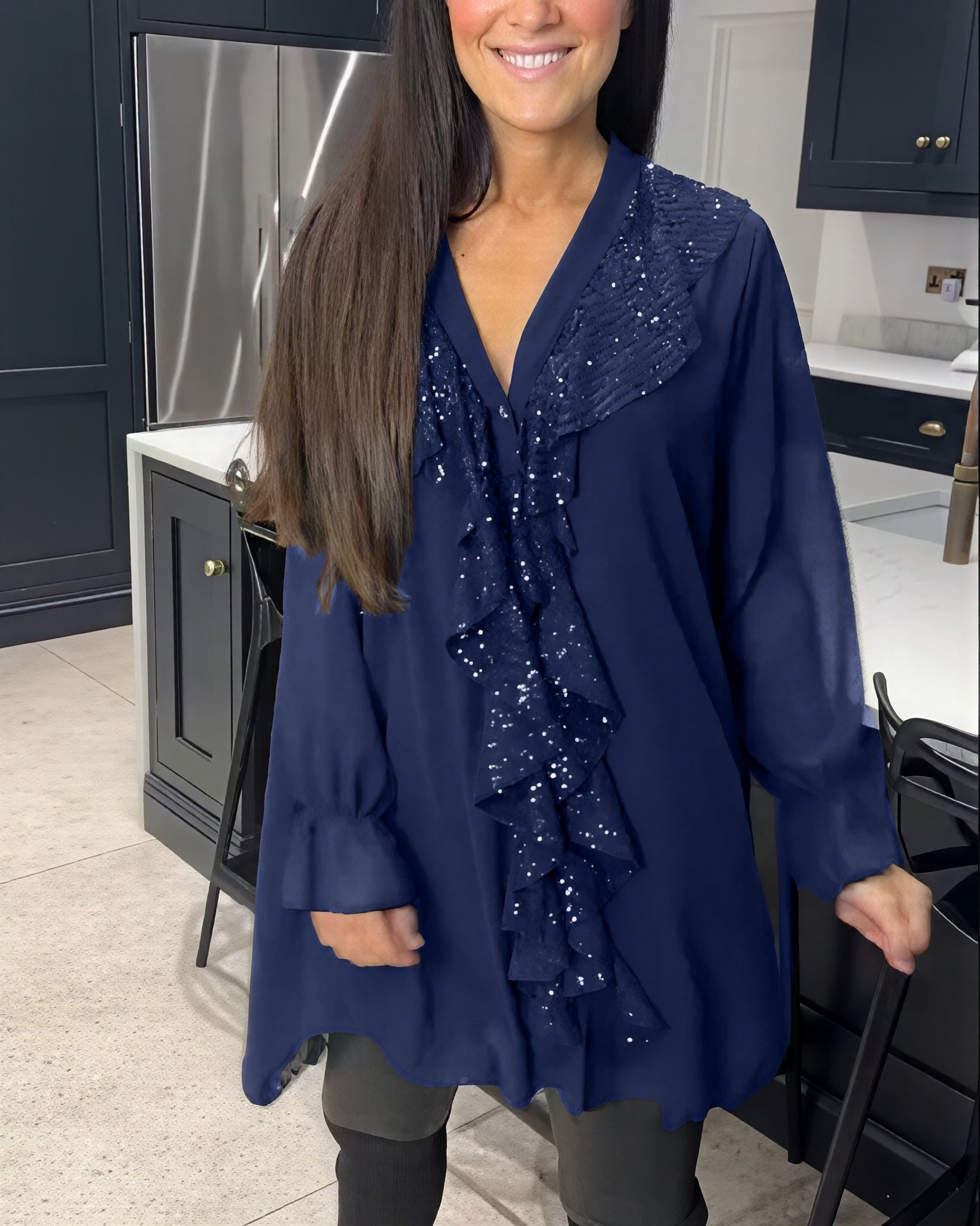 Aurora - Blusa larga con escote en forma de V