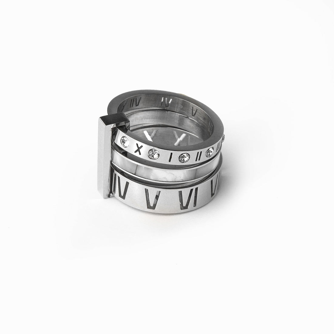 Isabelle – Anillo apilado triple con piedras brillantes