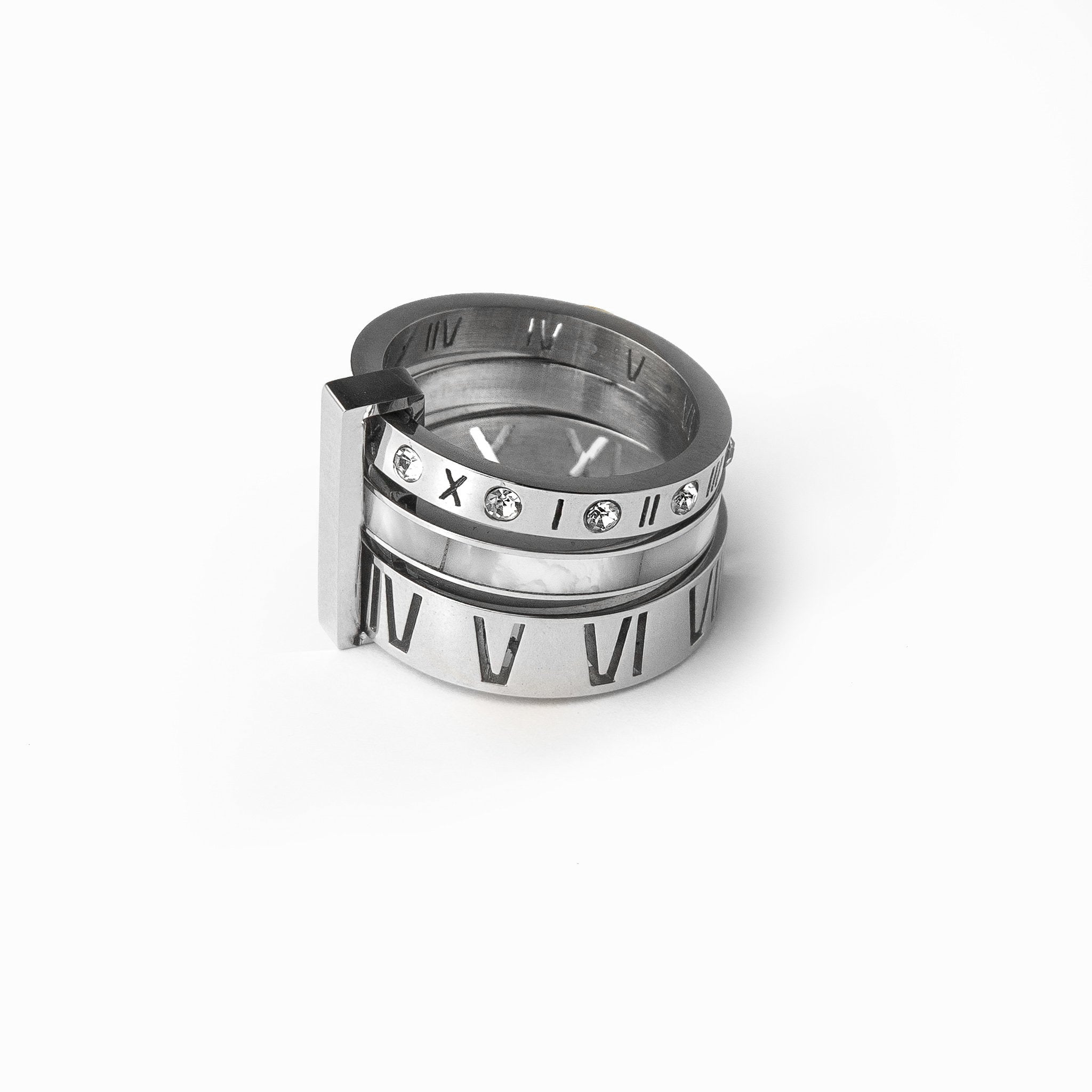 Isabelle – Anillo apilado triple con piedras brillantes