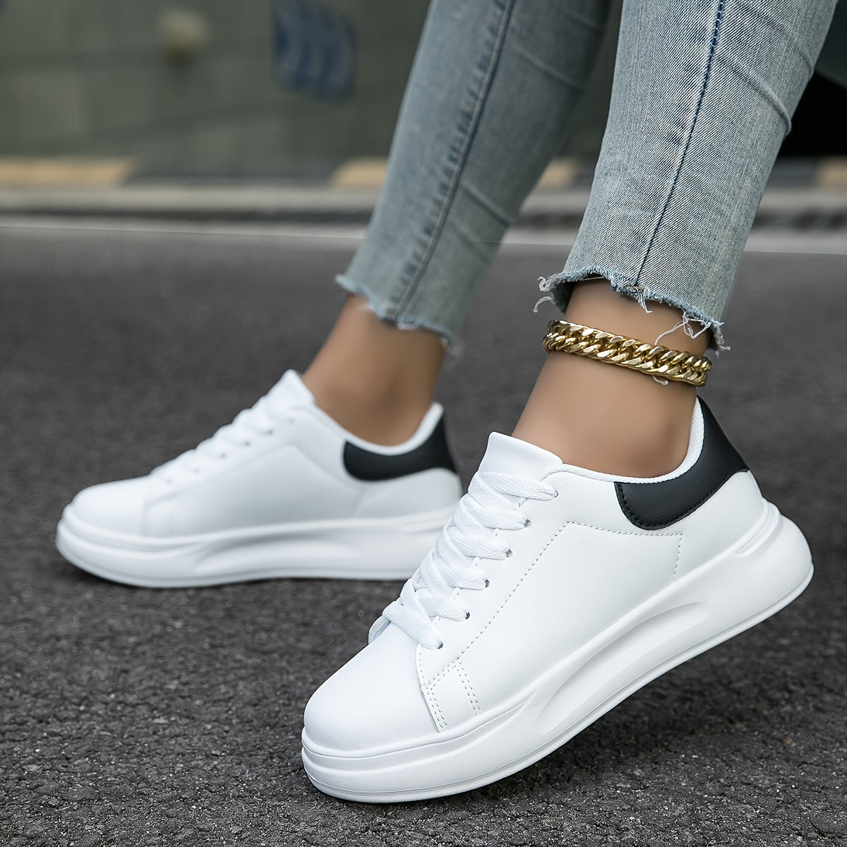 Layla - Zapatillas blancas para mujer para estilo diario