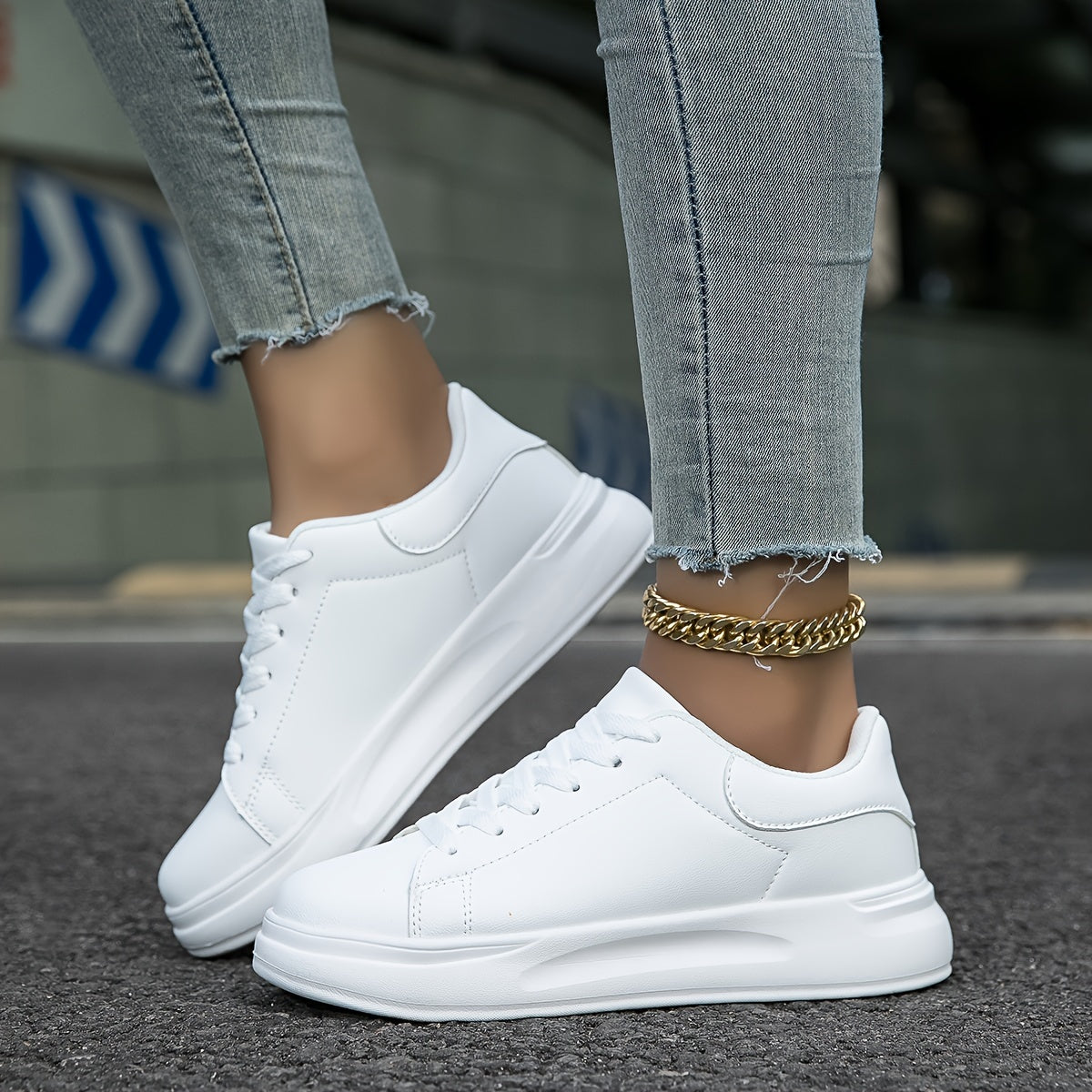 Layla - Zapatillas blancas para mujer para estilo diario