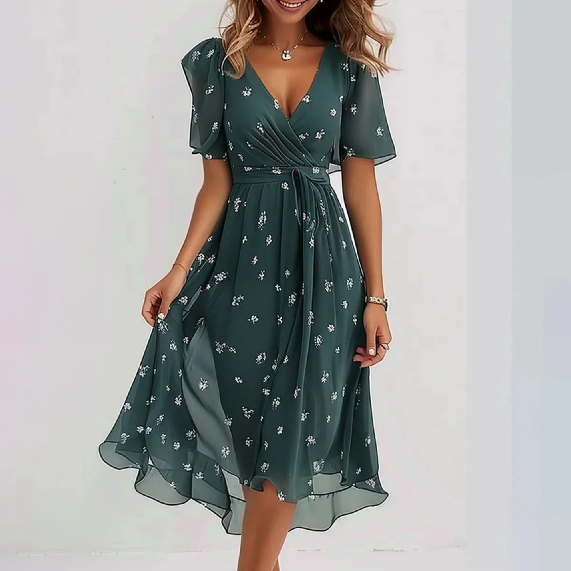 Connie – Elegante vestido envolvente para dama