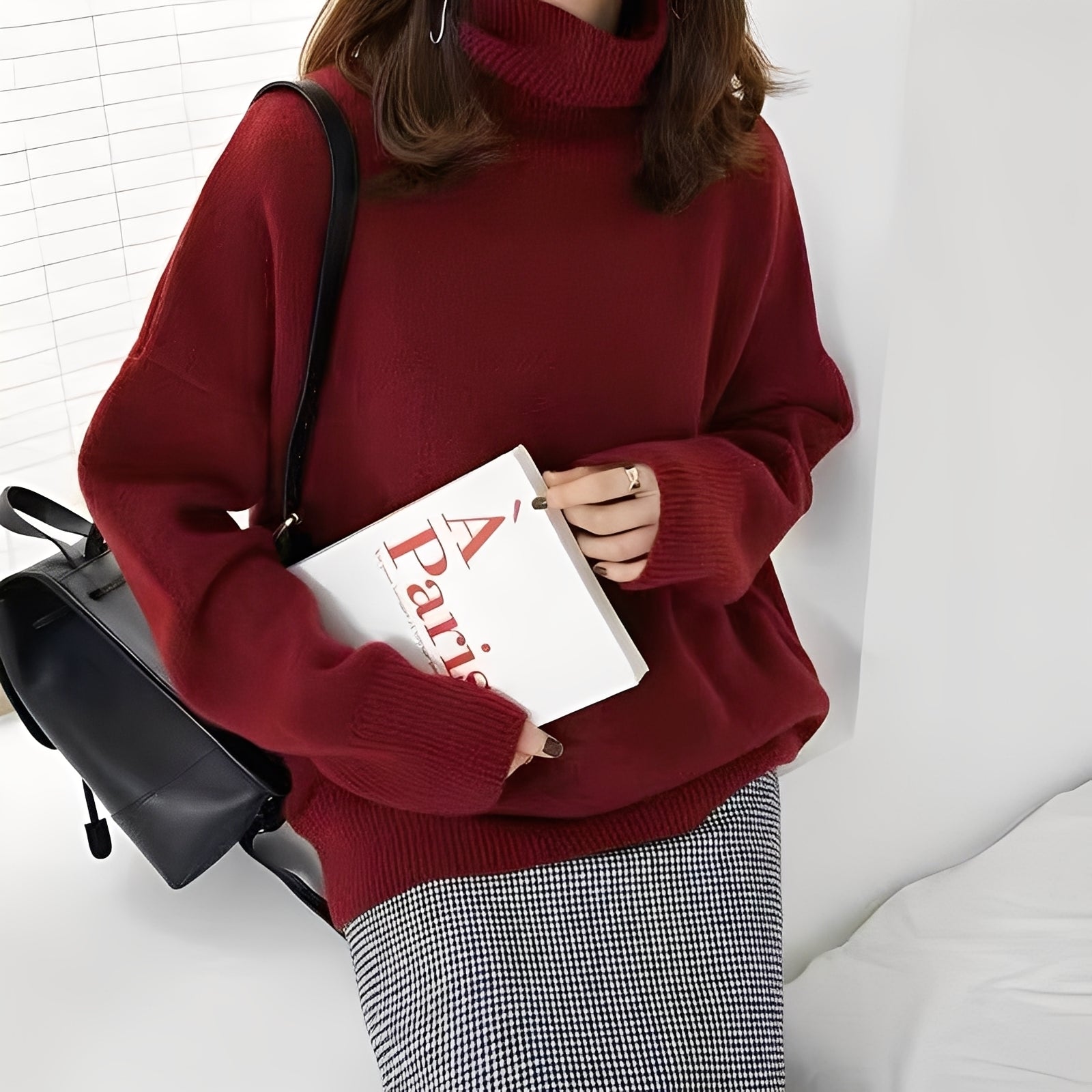 Clementine - Suéter casual para damas con cuello alto