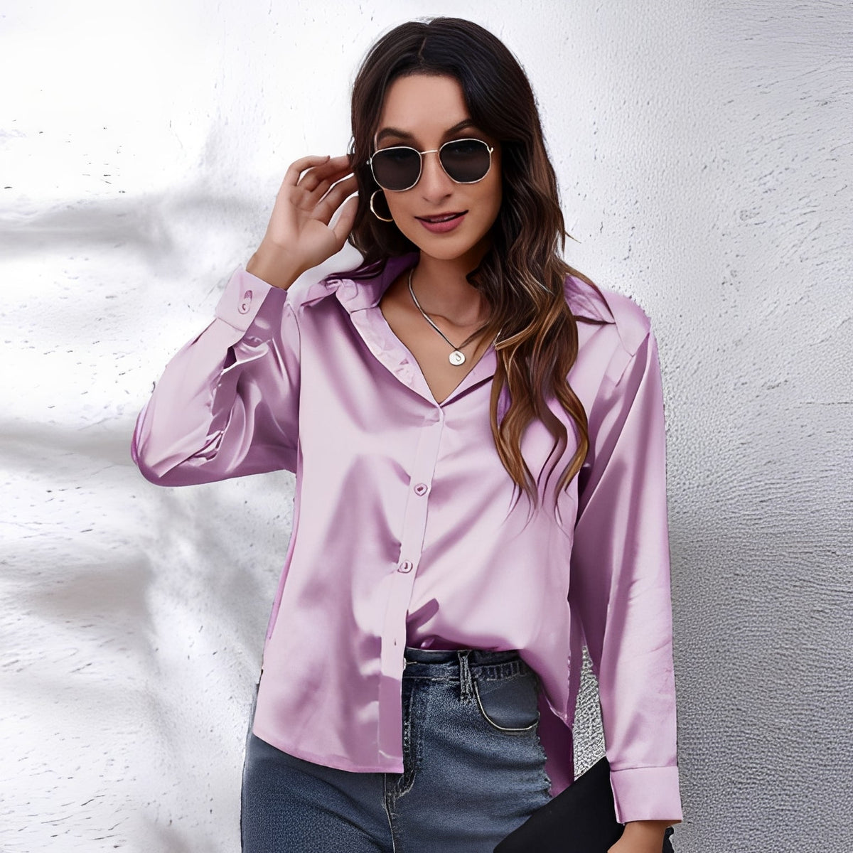 Haylee - Blusa ligera y brillante