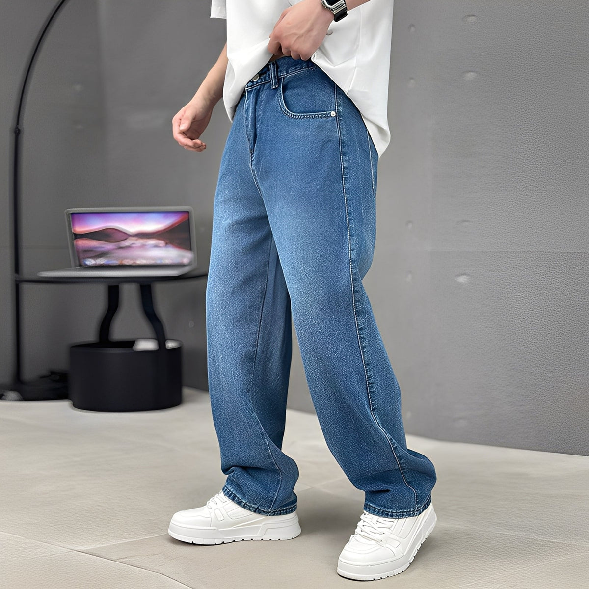 Wendell - Pantalones de moda con pierna ancha