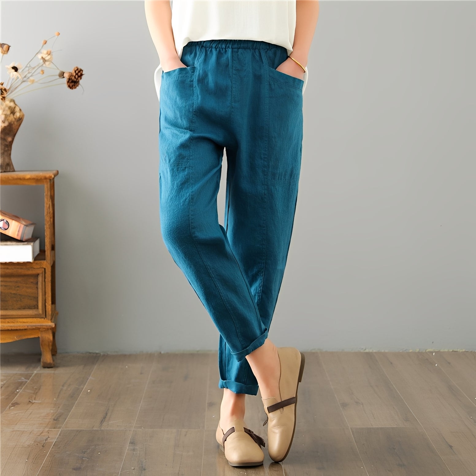 Gretchen - Pantalones casuales con bolsillos para mujeres