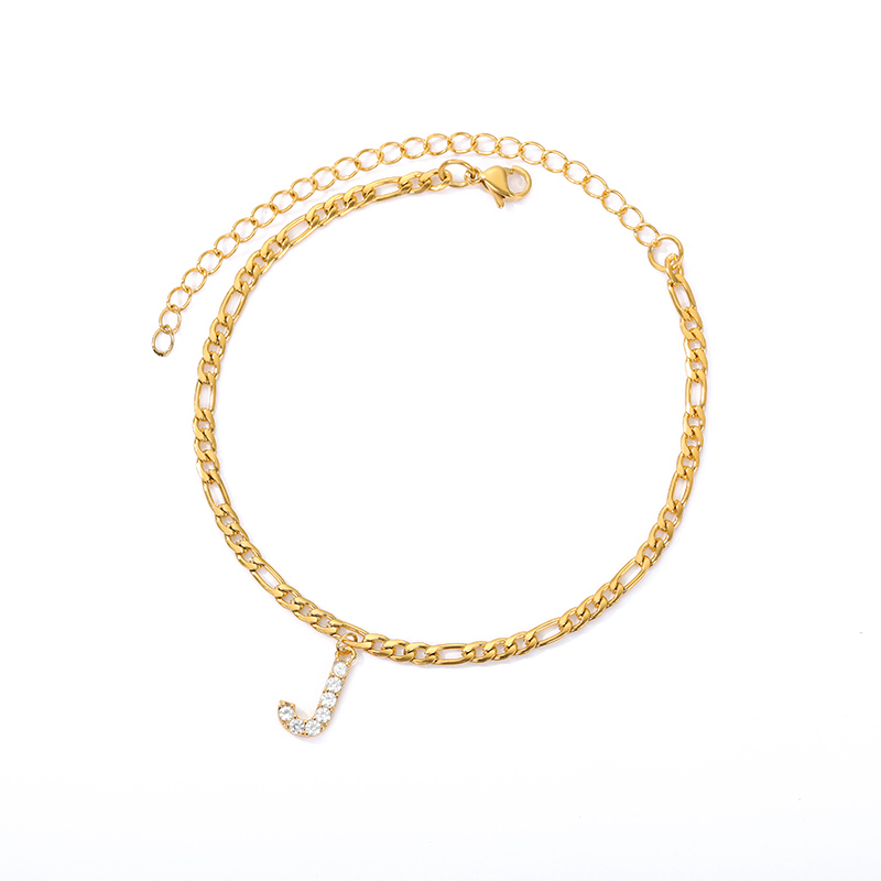 Tobillo con Inicial - Pulsera de tobillo con su inicial