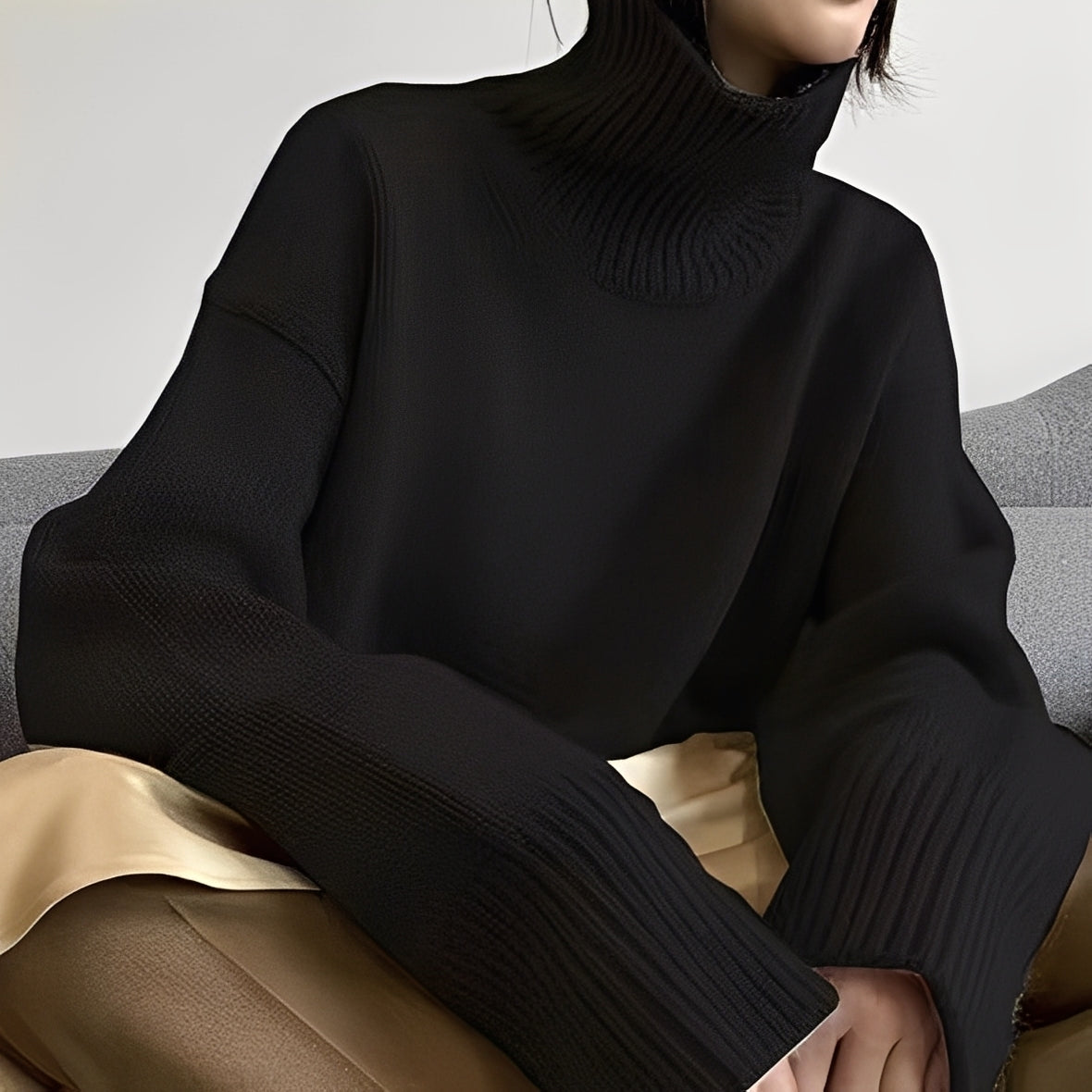 Clementine - Suéter casual para damas con cuello alto