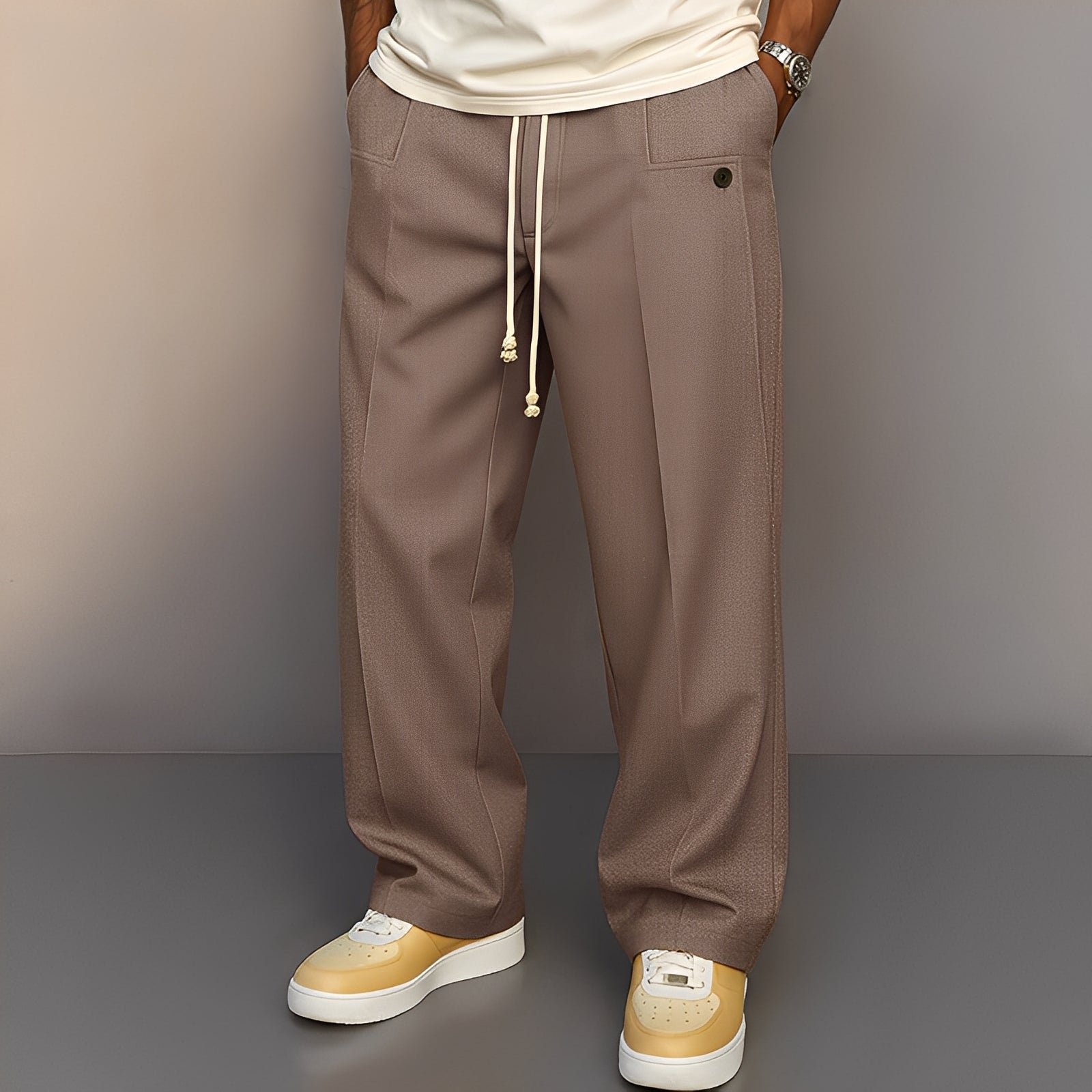 Henri - Pantalones anchos para hombre con cordón