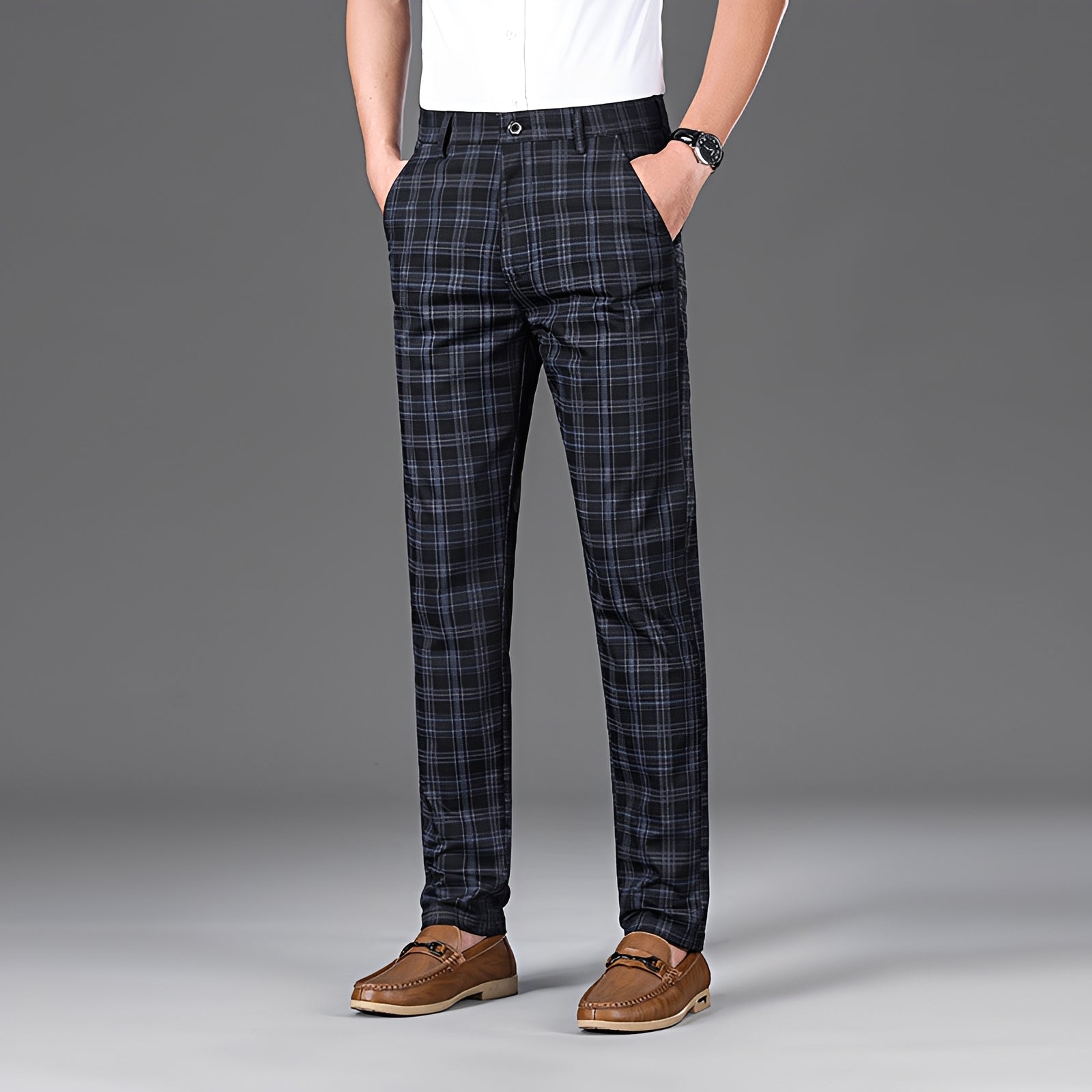 Myers - Pantalones Cuadriculados Casuales