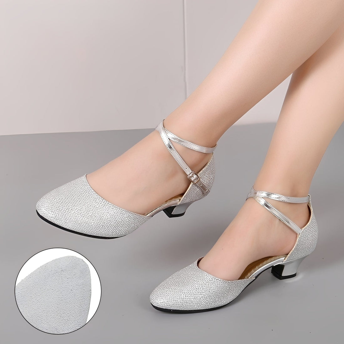 Carrie - Sandalias elegantes con brillo para mujeres