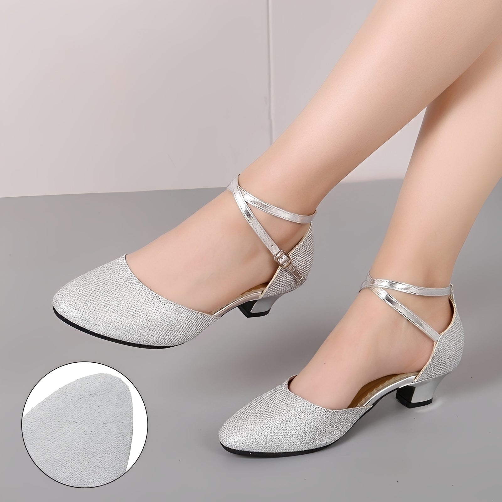 Carrie - Sandalias elegantes con brillo para mujeres