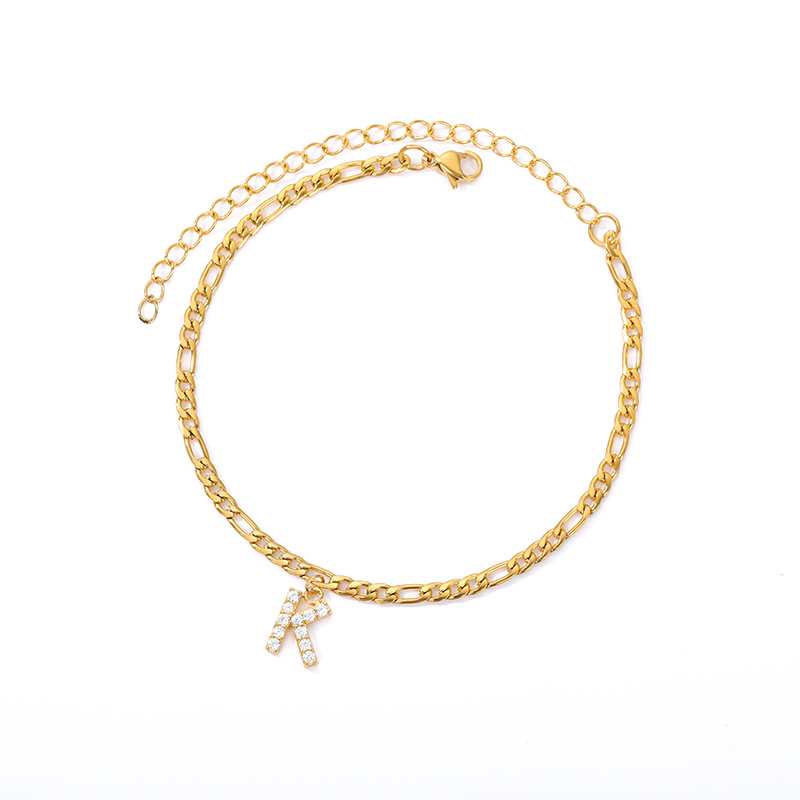 Tobillo con Inicial - Pulsera de tobillo con su inicial