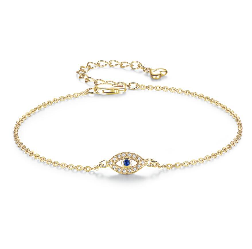 Pulsera de eslabones con ojo malvado - pulsera de eslabones con colgante de ojo malvado