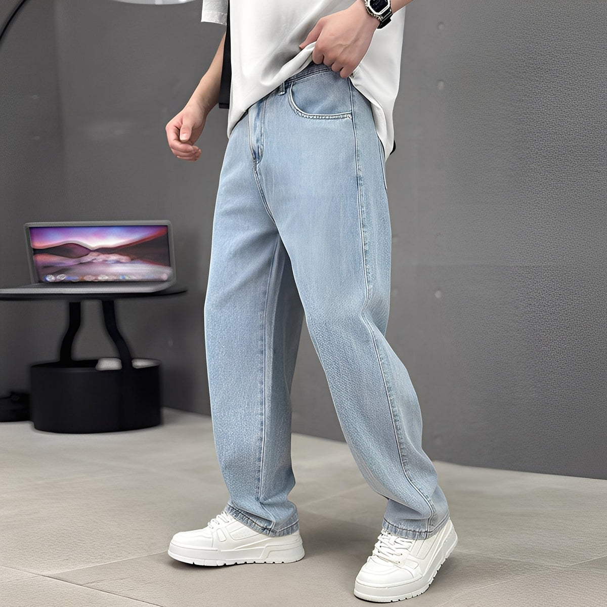 Wendell - Pantalones de moda con pierna ancha