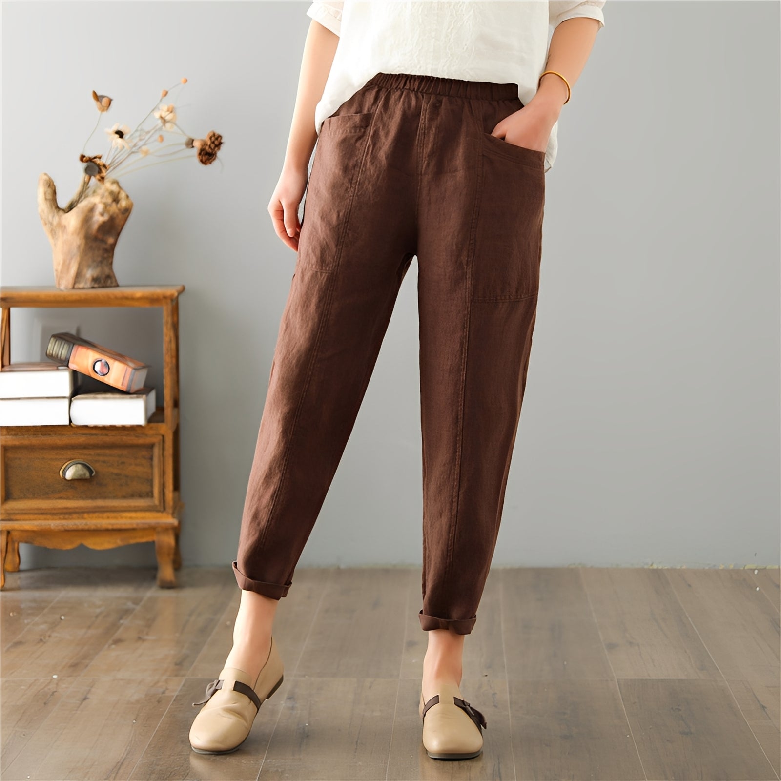 Gretchen - Pantalones casuales con bolsillos para mujeres