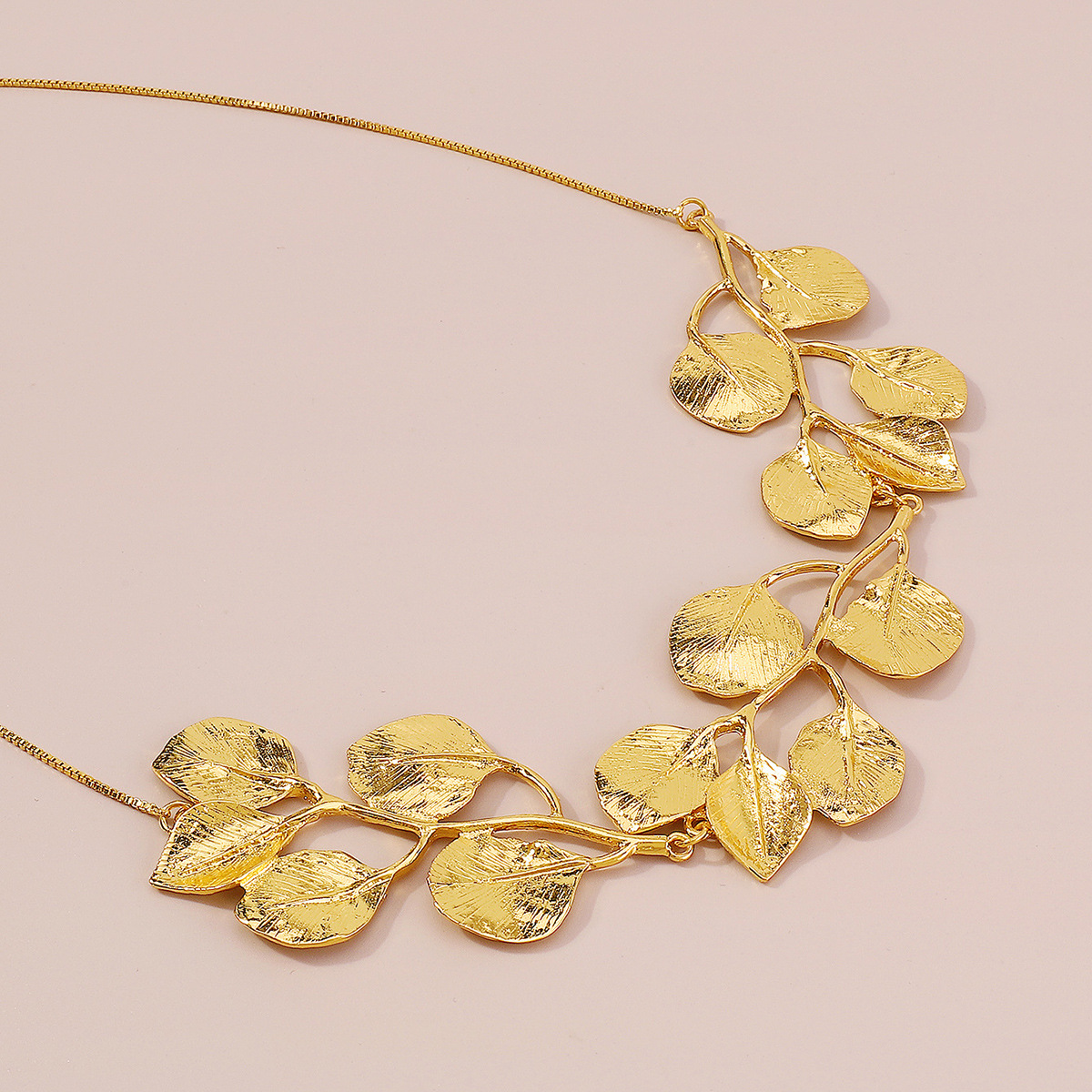 Golden Leaf - Collar de hoja de higuera vintage
