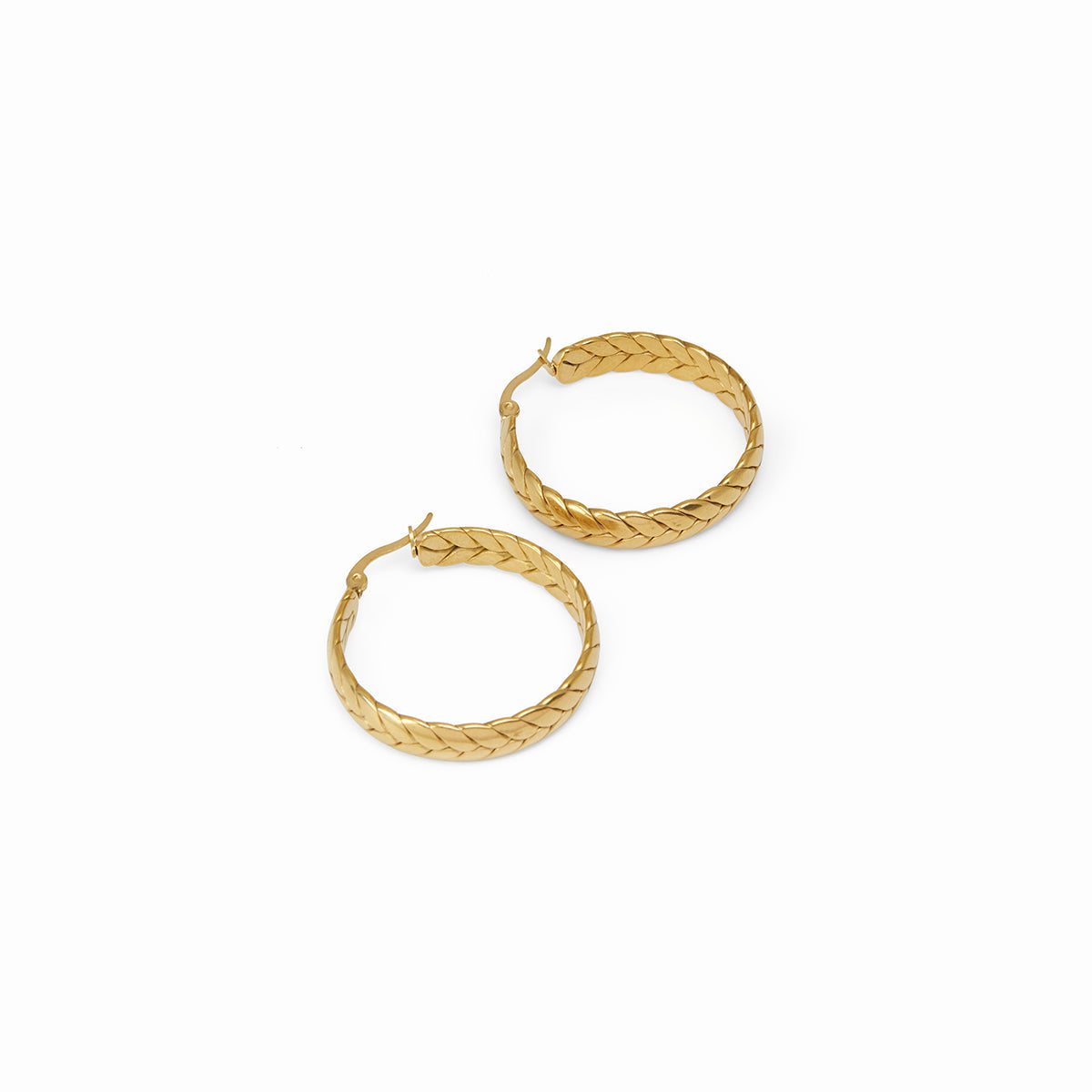 Cassandre – Aros trenzados dorados 18K