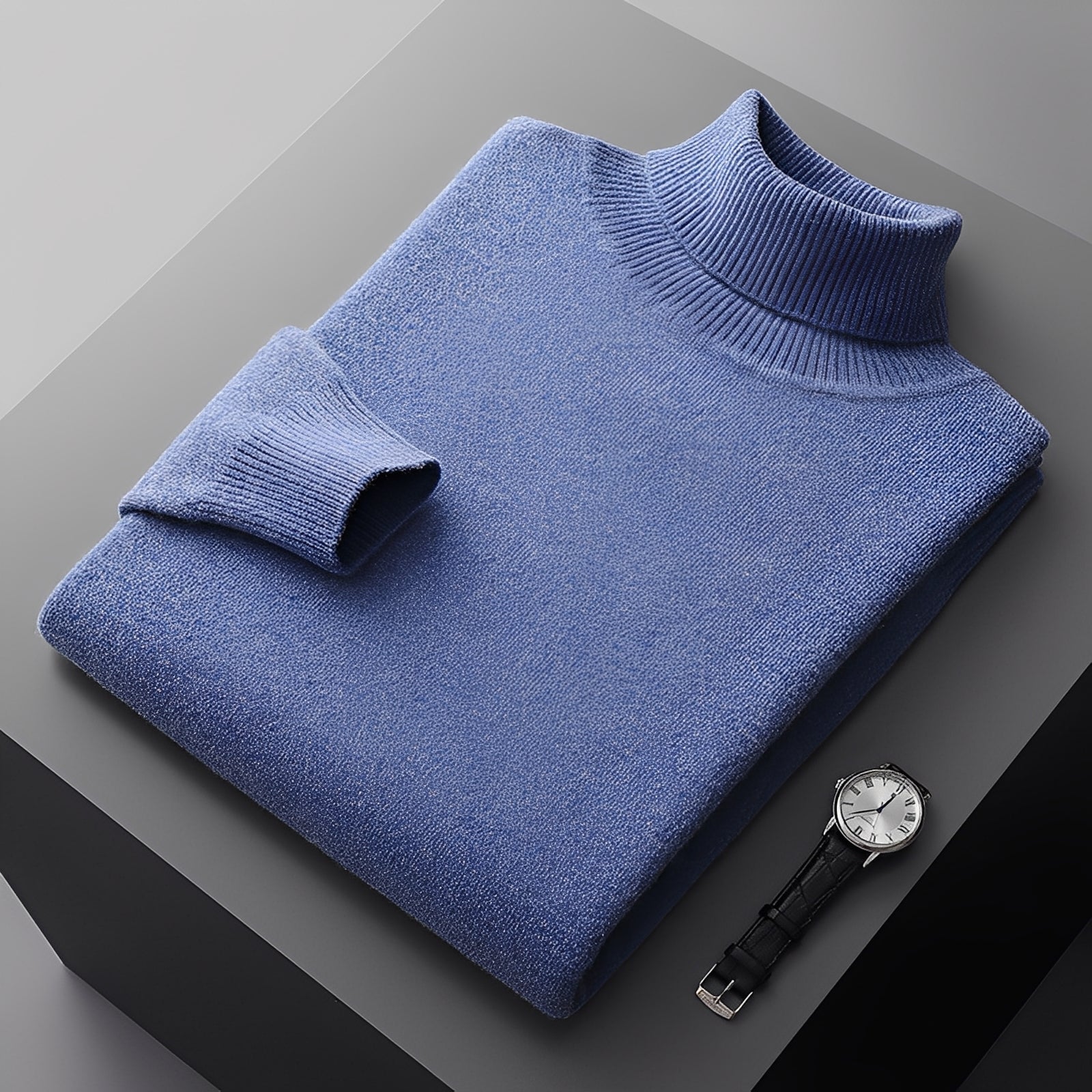 Osborn - Suéter de cuello alto sencillo para hombres