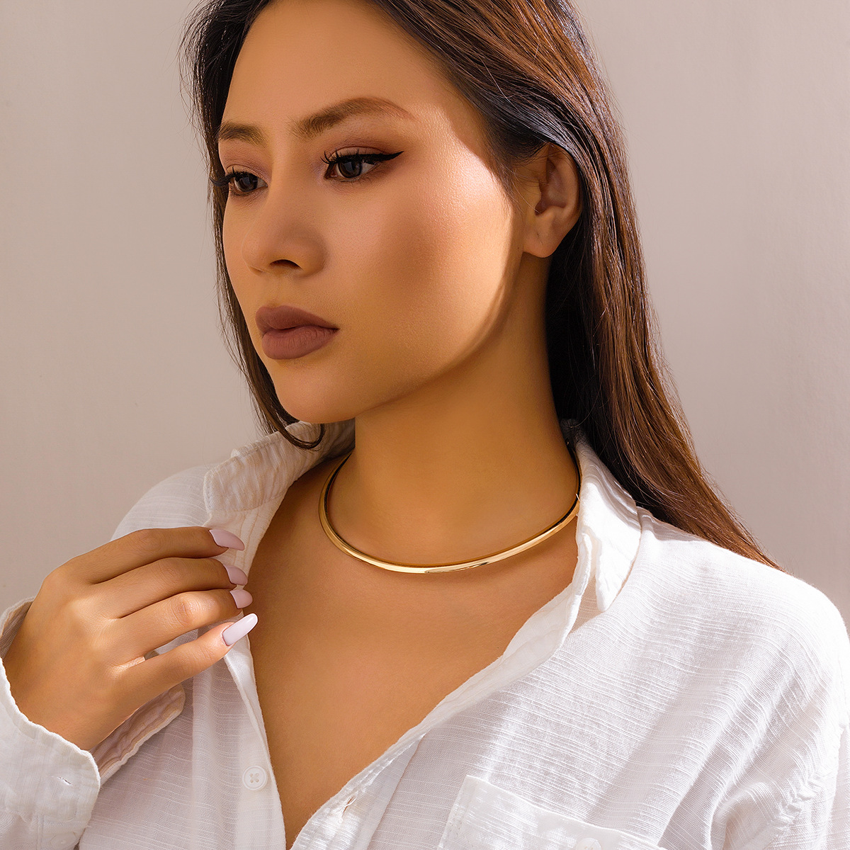 Collar Clavícula Anillo - Delicado Choker de Anillo