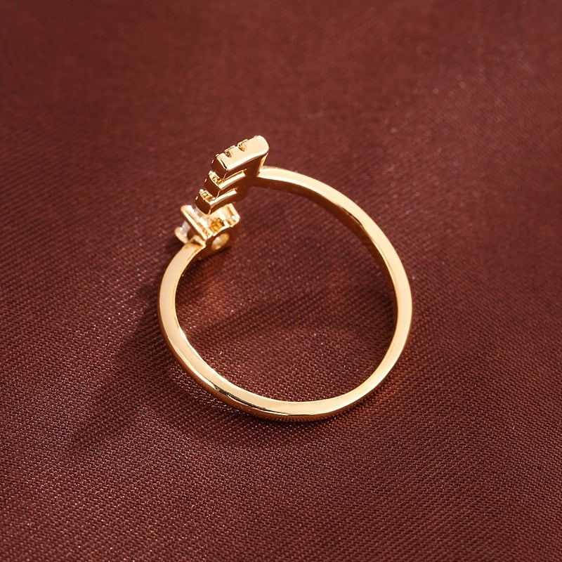 Nova – Anillo abierto moderno con inicial y circonitas