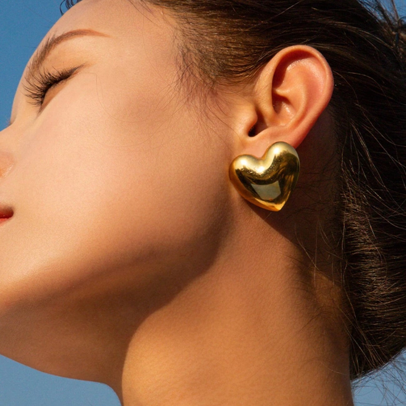 Pendientes grandes en forma de corazón