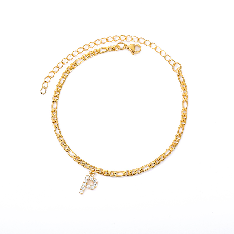 Tobillo con Inicial - Pulsera de tobillo con su inicial