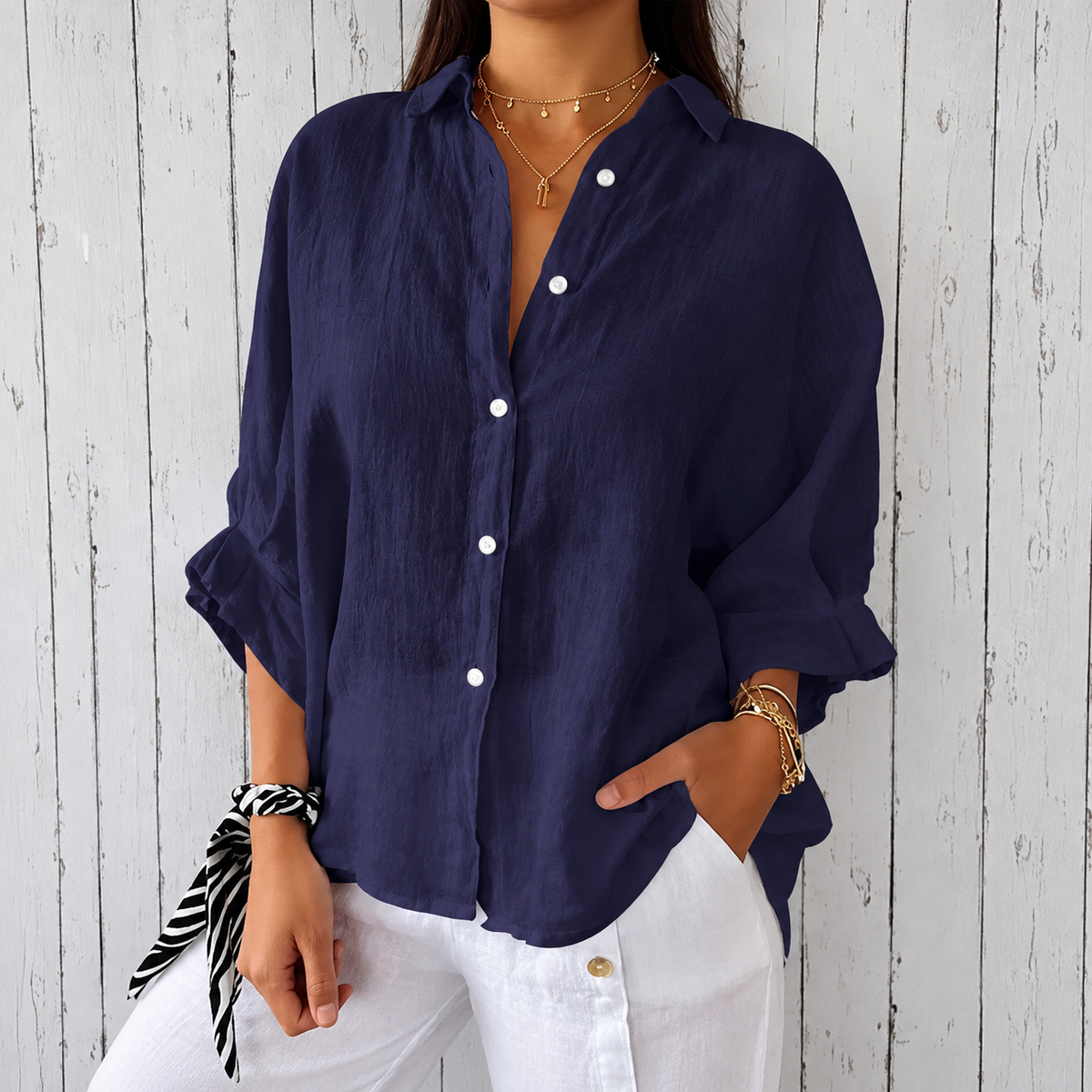Madison - Blusa elegante con diseño clásico y botones