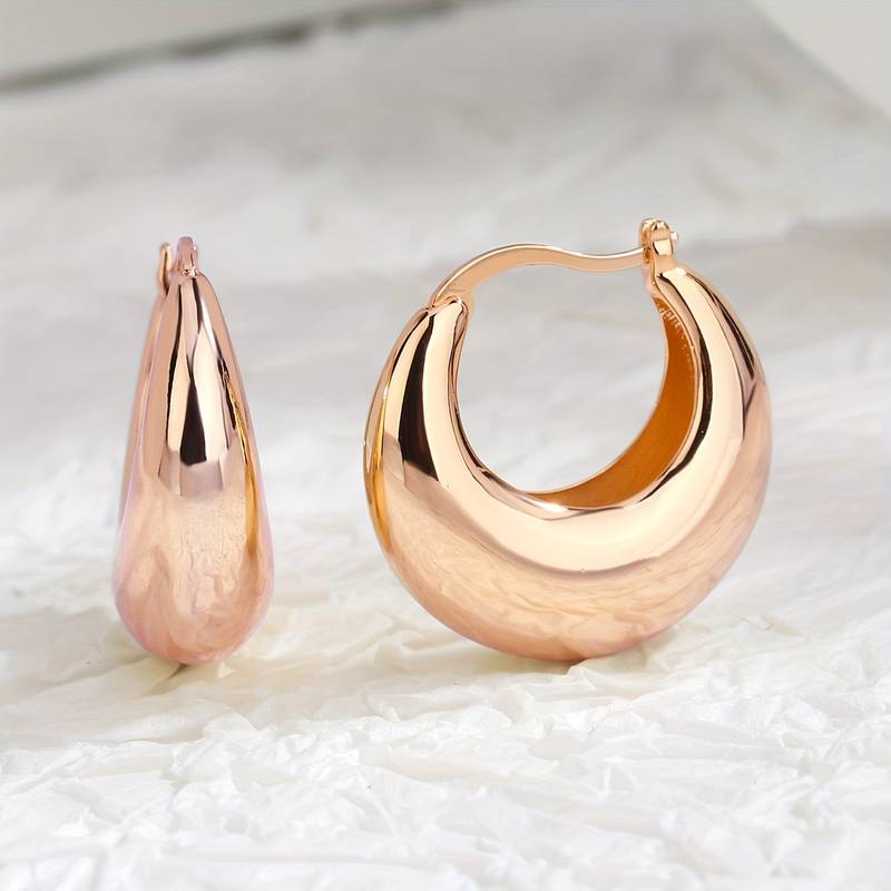 Pendientes gruesos de oro de 18 quilates - Pendientes abiertos gruesos