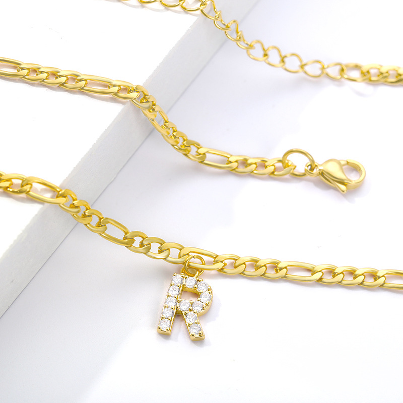 Tobillo con Inicial - Pulsera de tobillo con su inicial
