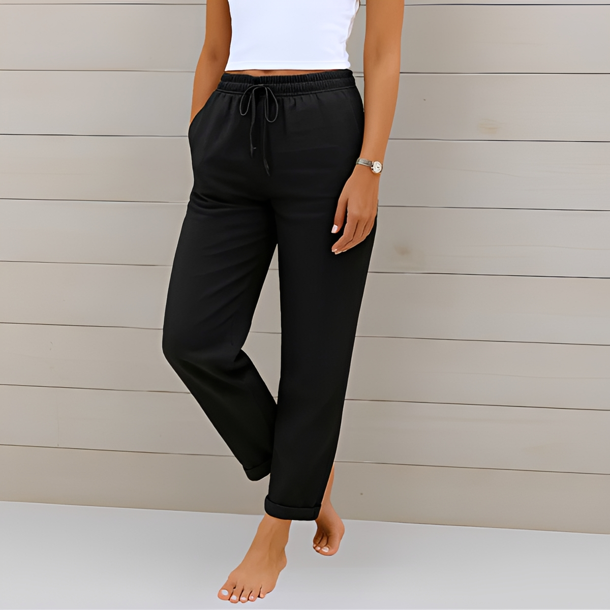 Audrey - Pantalones Casuales con Cordón