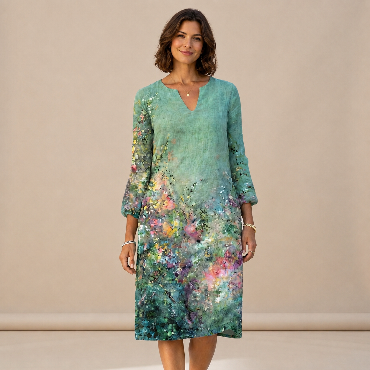 Ninna - Vestido Elegante y Fluido con Cuello en V