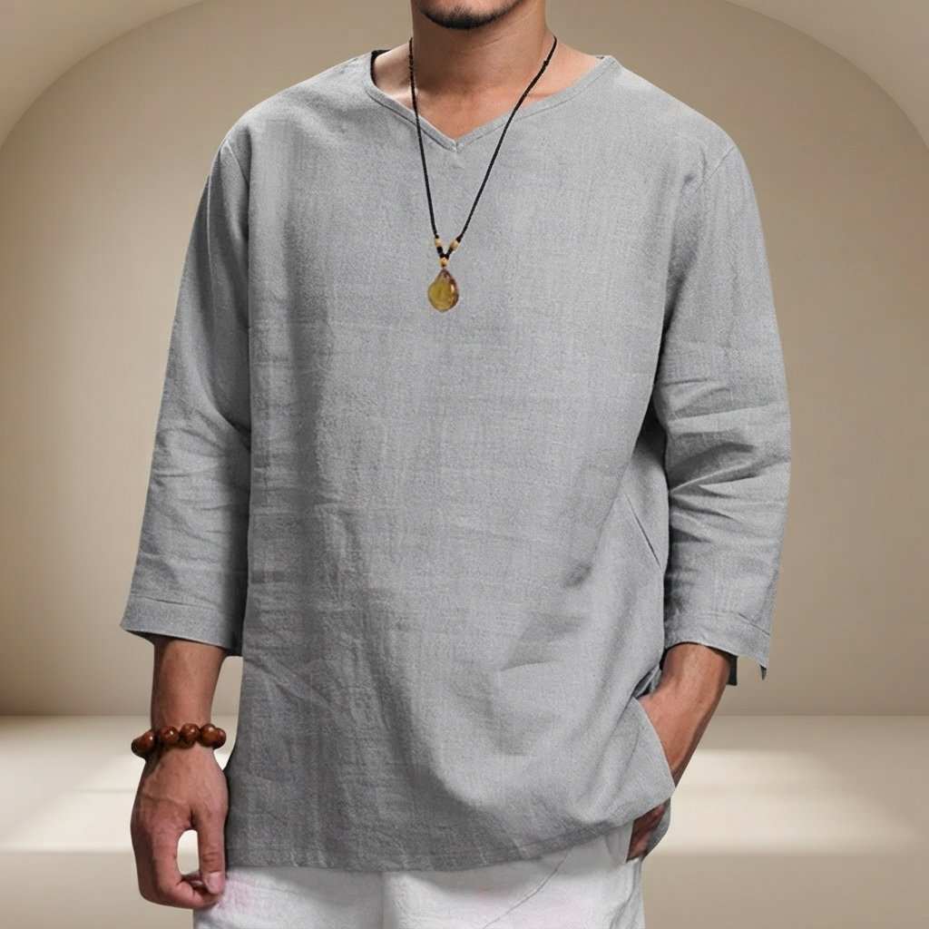 Edwin - Camisa Casual Holgada con Cuello en V