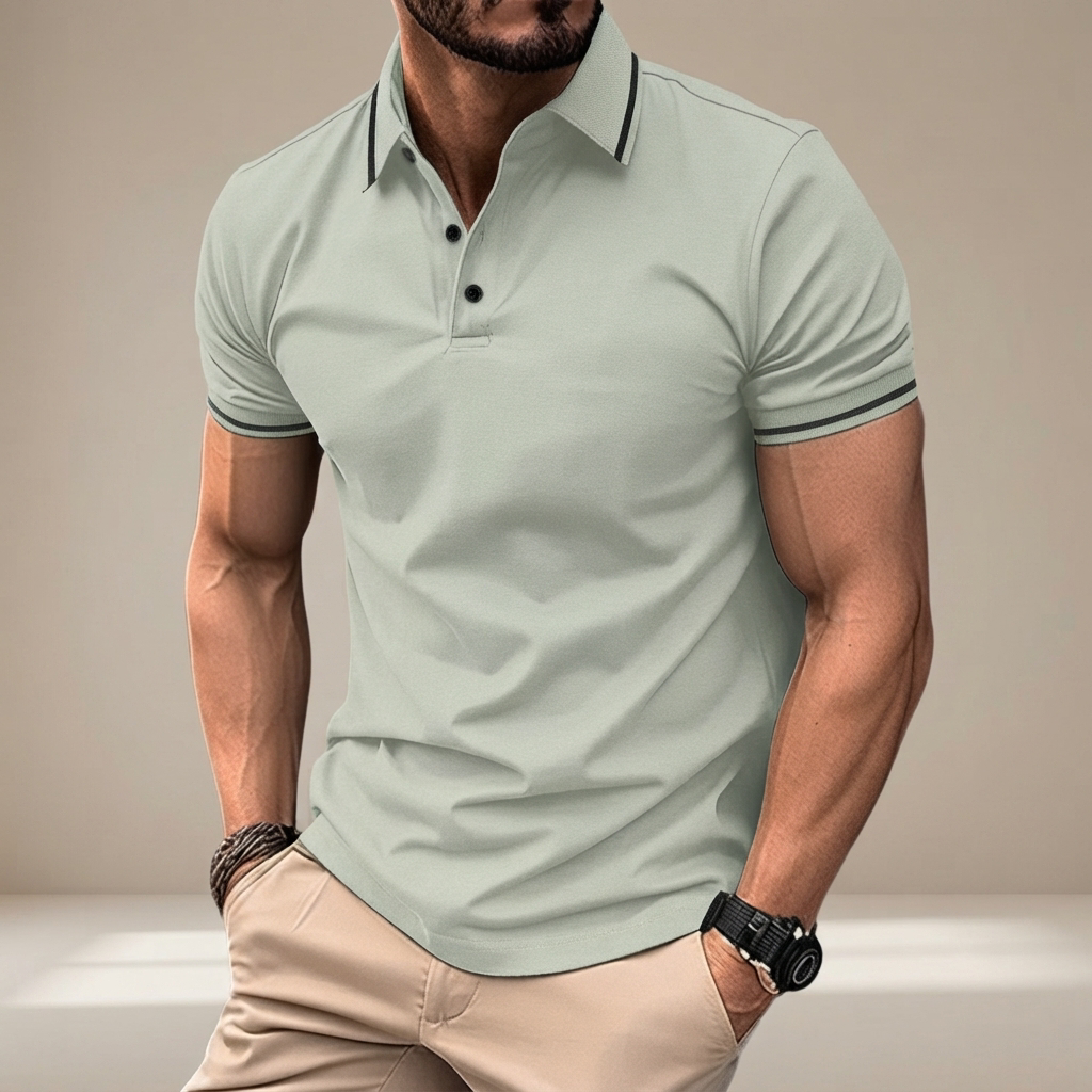 Elvan - Polo Casual con Medio Botón