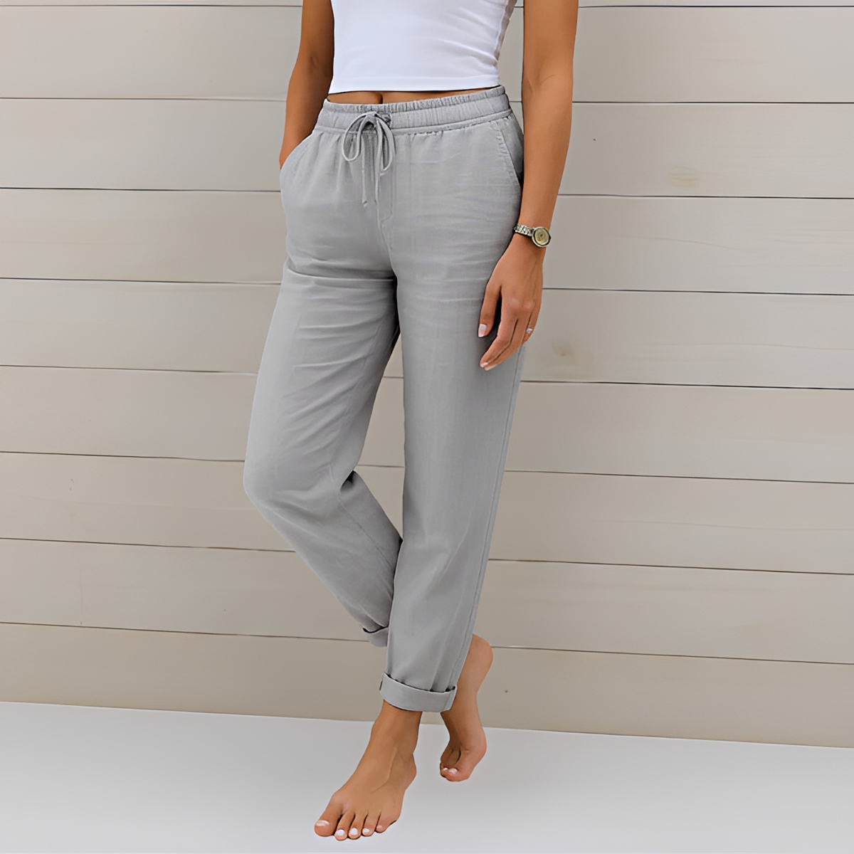 Audrey - Pantalones Casuales con Cordón