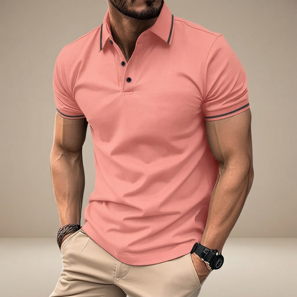 Elvan - Polo Casual con Medio Botón