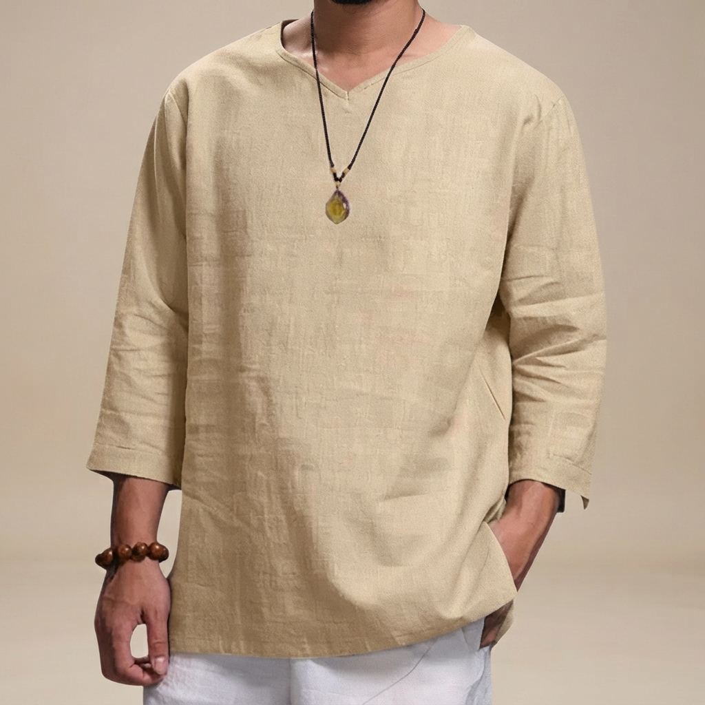 Edwin - Camisa Casual Holgada con Cuello en V