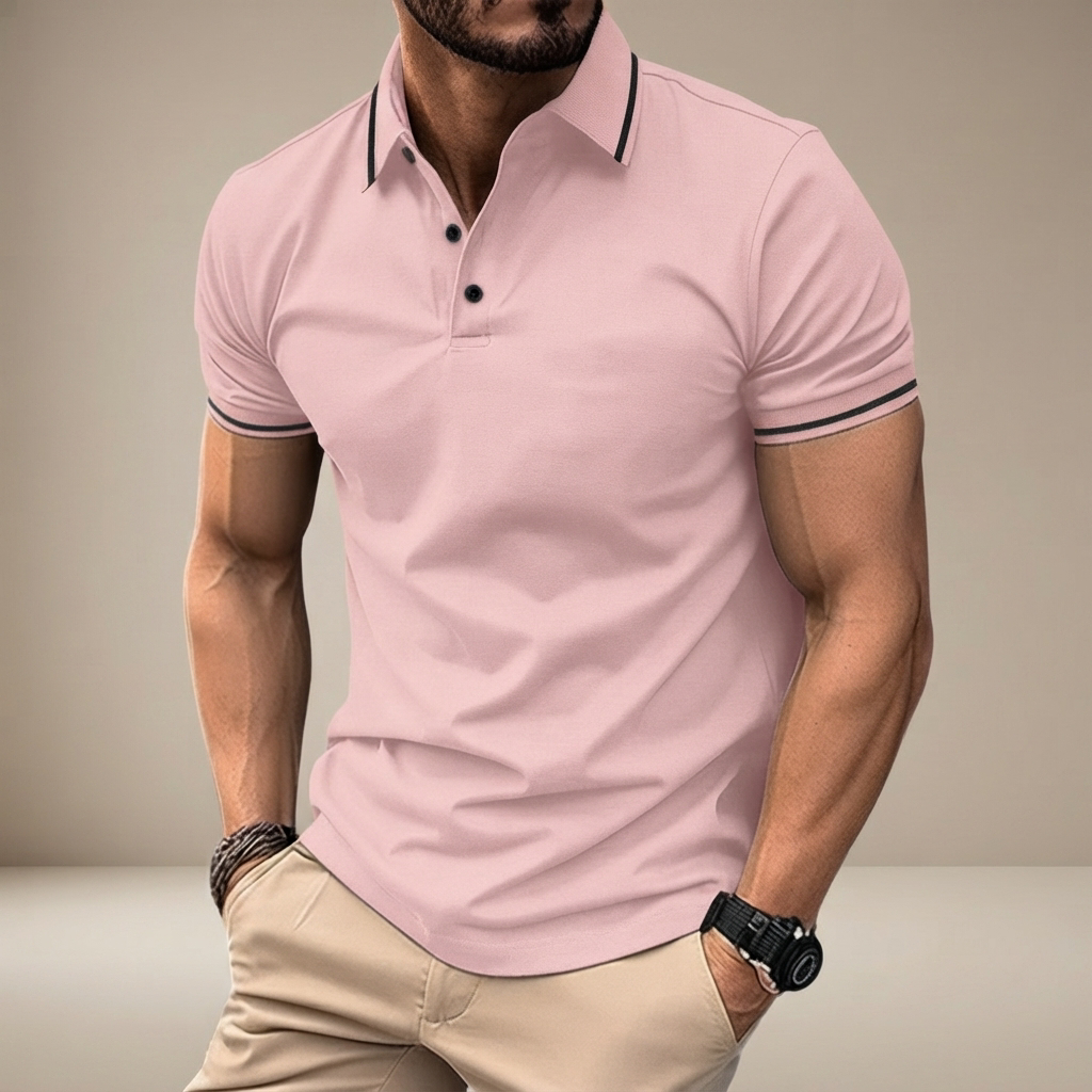 Elvan - Polo Casual con Medio Botón