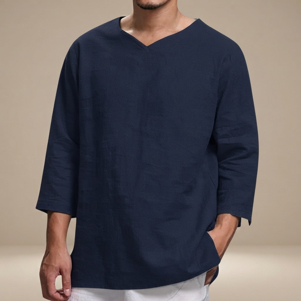 Edwin - Camisa Casual Holgada con Cuello en V