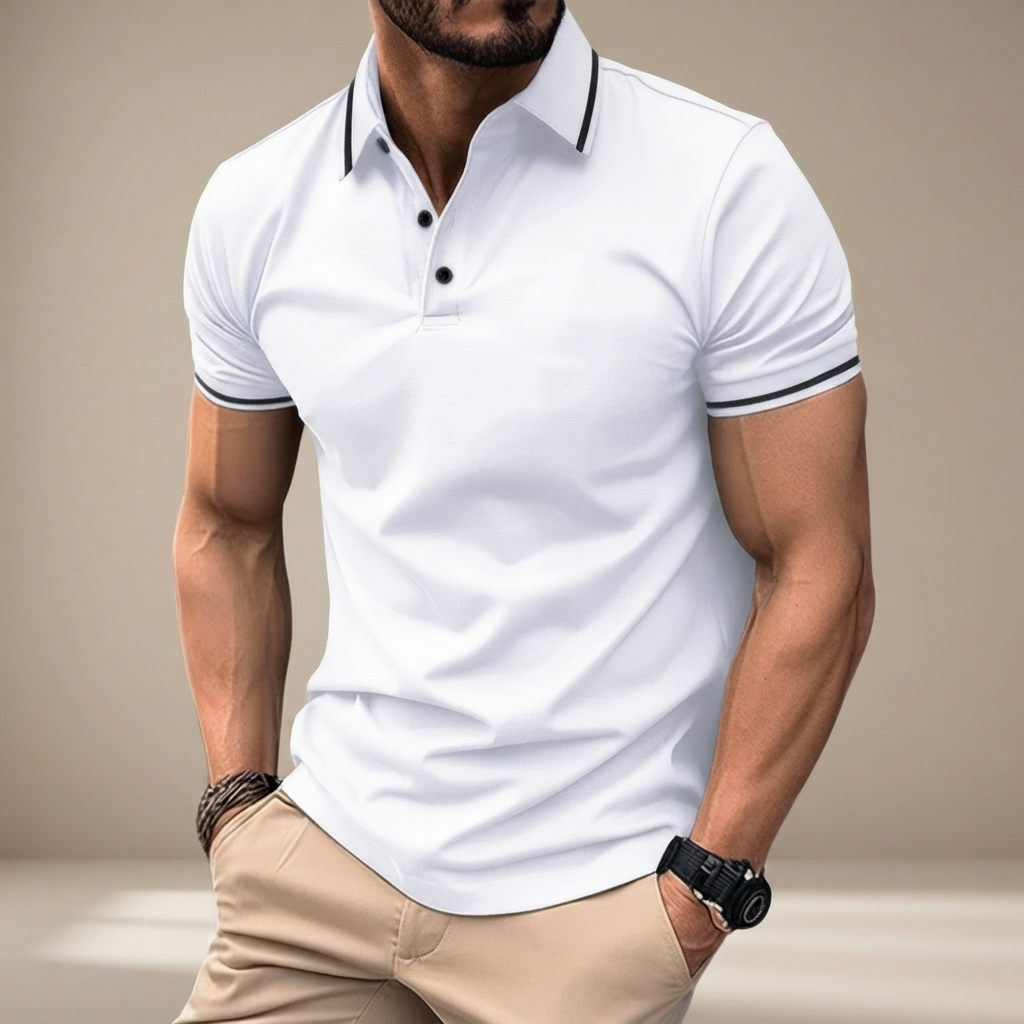 Elvan - Polo Casual con Medio Botón