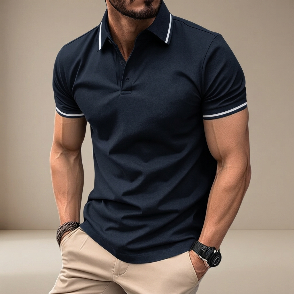 Elvan - Polo Casual con Medio Botón