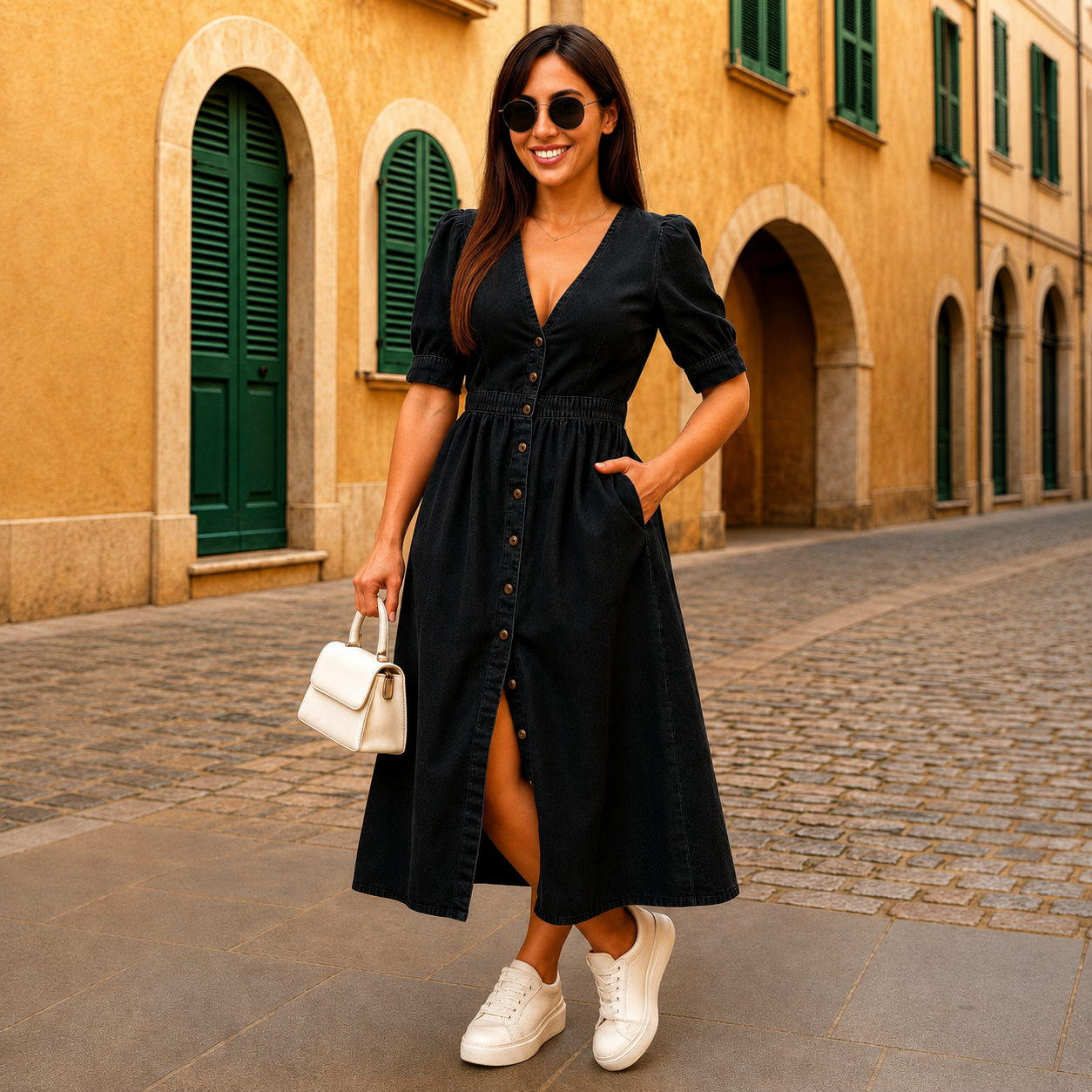 Marsha - Vestido Elegante con Botones