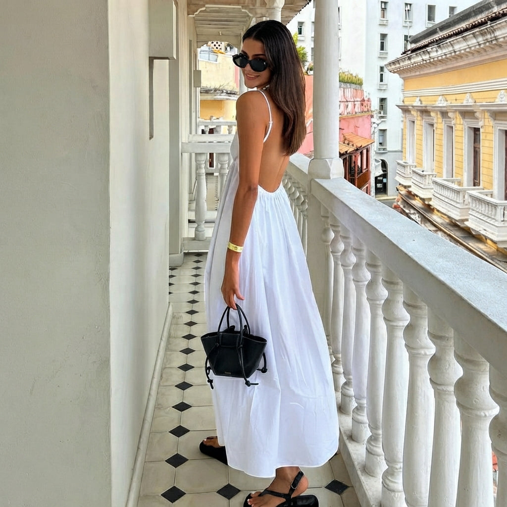 Rhian - Vestido de Moda sin Espalda