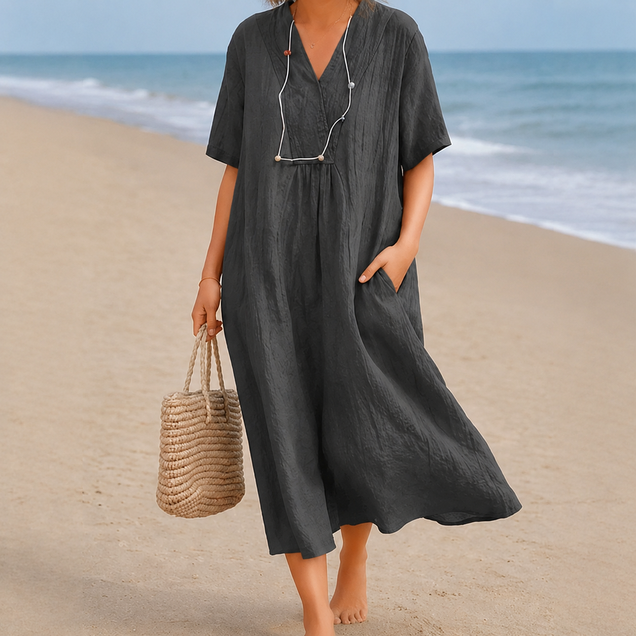 Kendra - Vestido Casual con Cuello en V