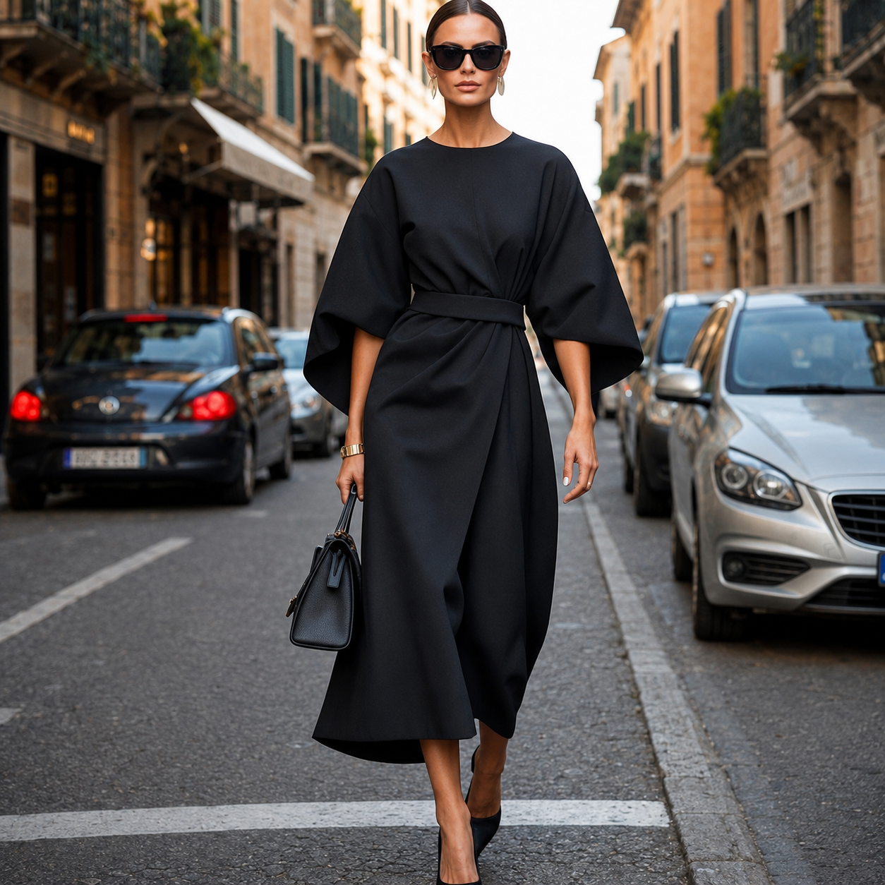Sonia - Vestido Moderno con Mangas Murciélago