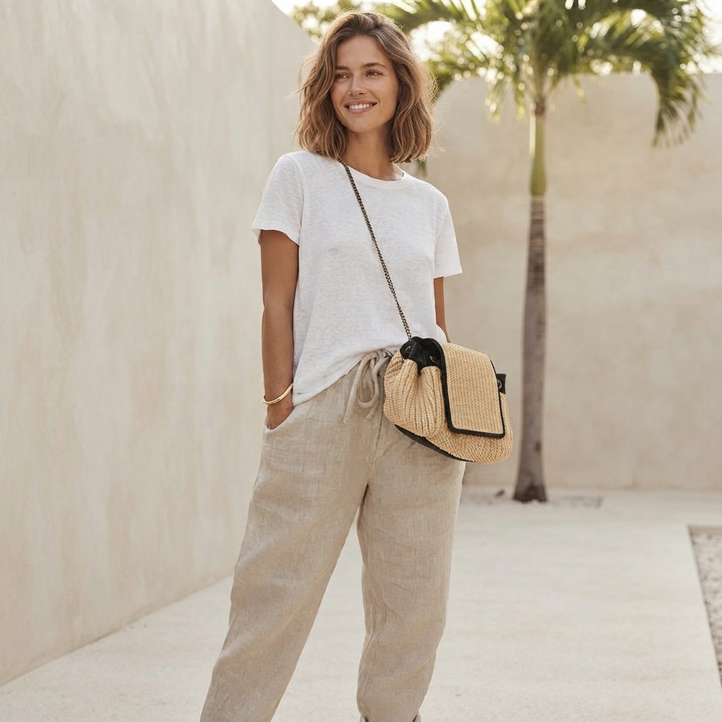 Martinie - Pantalones de Corte Suelto con Cordón