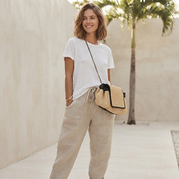 Martinie - Pantalones de Corte Suelto con Cordón
