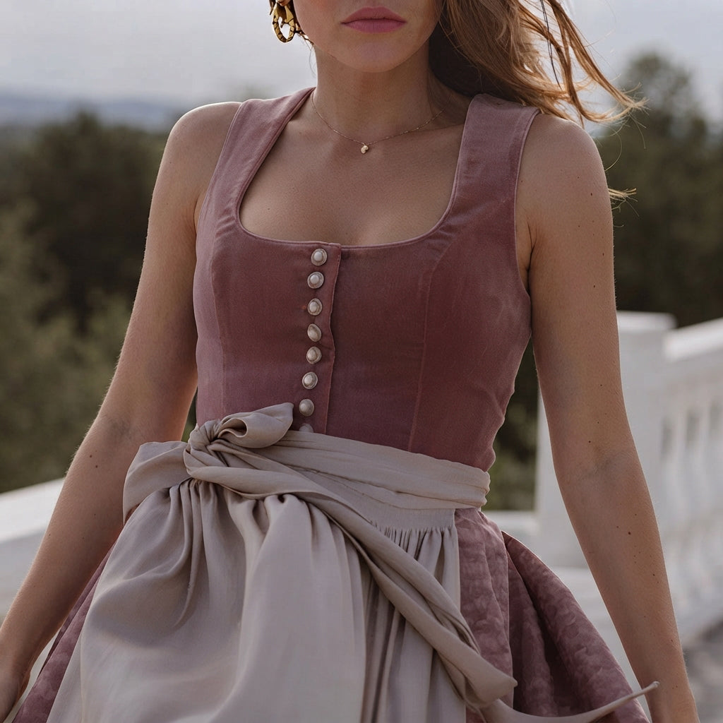 Greta - Dirndl elegante con escote cuadrado